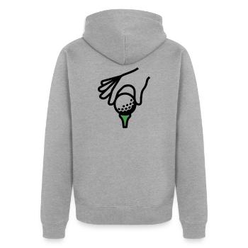 Golf Ball Tee Tee Golf Golf Club Golfer - Unisex Premium Organic Zip Hoodie - heather grey - Back - Nico (187cm)