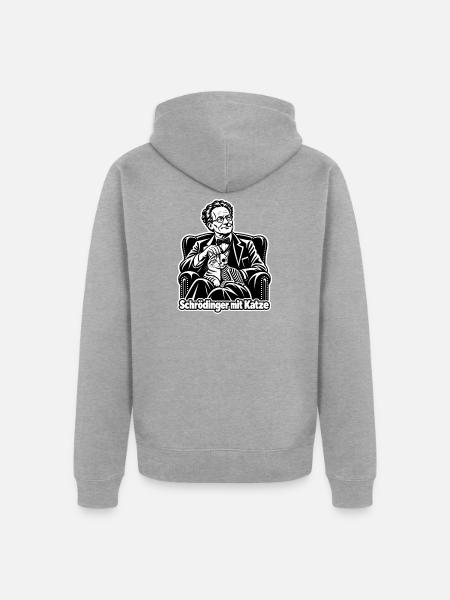 Schrödingers Katze - Unisex Premium Bio Zip Hoodie - Grau meliert