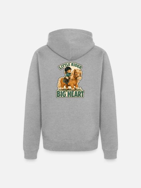 Kinder Reitsport - Unisex Premium Bio Zip Hoodie - Grau meliert