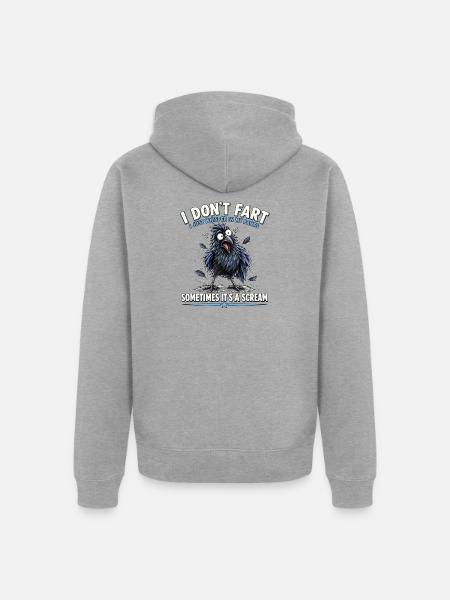 I Dont Fart - Unisex Premium Bio Zip Hoodie - Grau meliert