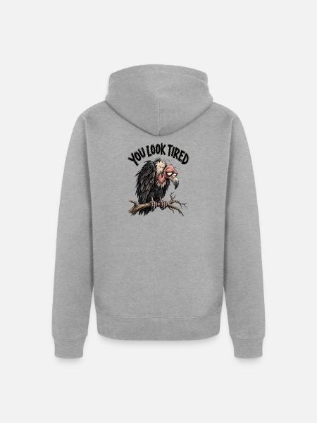 You Look Tired - Unisex Premium Bio Zip Hoodie - Grau meliert