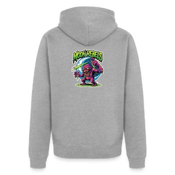  Moon Rebels Alien Monster Horror Halloween - Unisex Premium Bio Zip Hoodie - Grau meliert - Hinten - Nico (187cm)