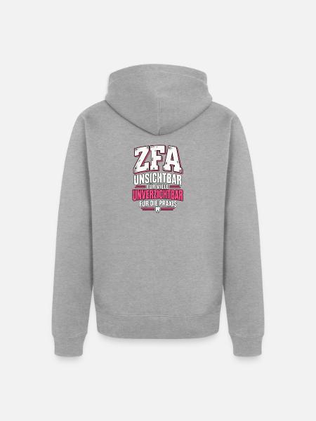 ZFA Zahnmedizinische Fachangestellte - Unisex Premium Bio Zip Hoodie - Grau meliert
