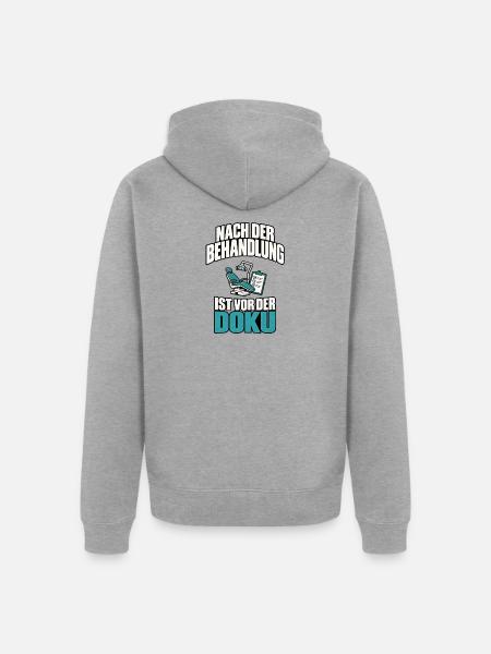 Zahnmedizinische Fachangestellte  - Unisex Premium Bio Zip Hoodie - Grau meliert