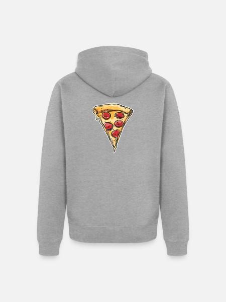Pizza Retro - Unisex Premium Bio Zip Hoodie - Grau meliert