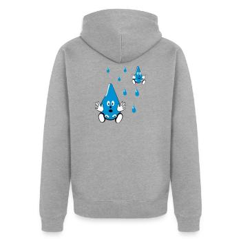 Little Water Drop Friends - Unisex Premium Organic Zip Hoodie - heather grey - Back - Nico (187cm)