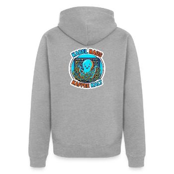 Netzwerker Oktopus Kabel Salat Shirt - Unisex Premium Bio Zip Hoodie - Grau meliert - Hinten - Nico (187cm)
