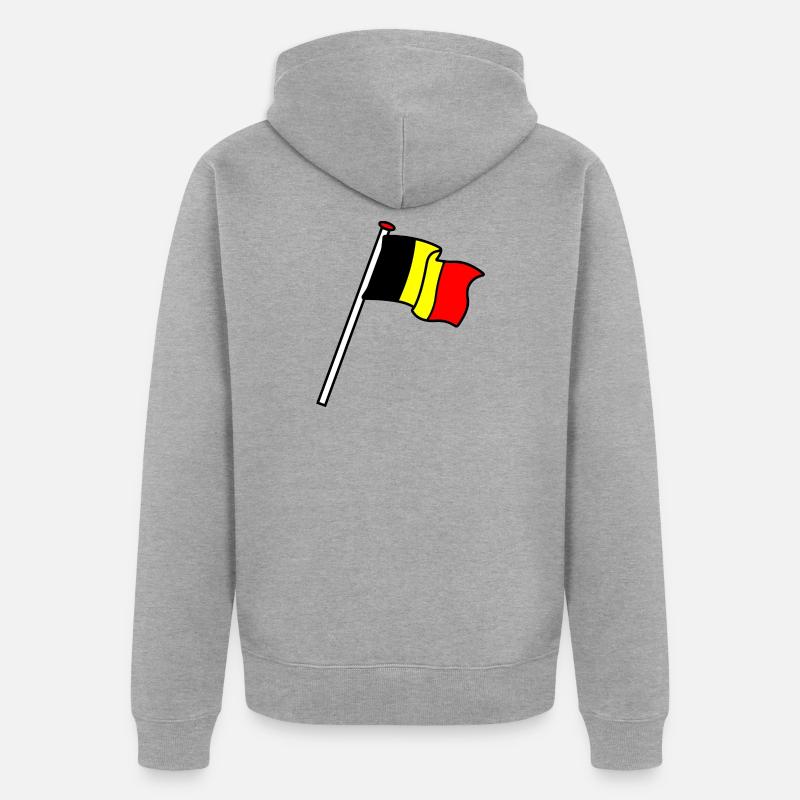 Drapeau Belgique Drapeaux BE - Veste à capuche bio Premium Unisexe - gris chiné