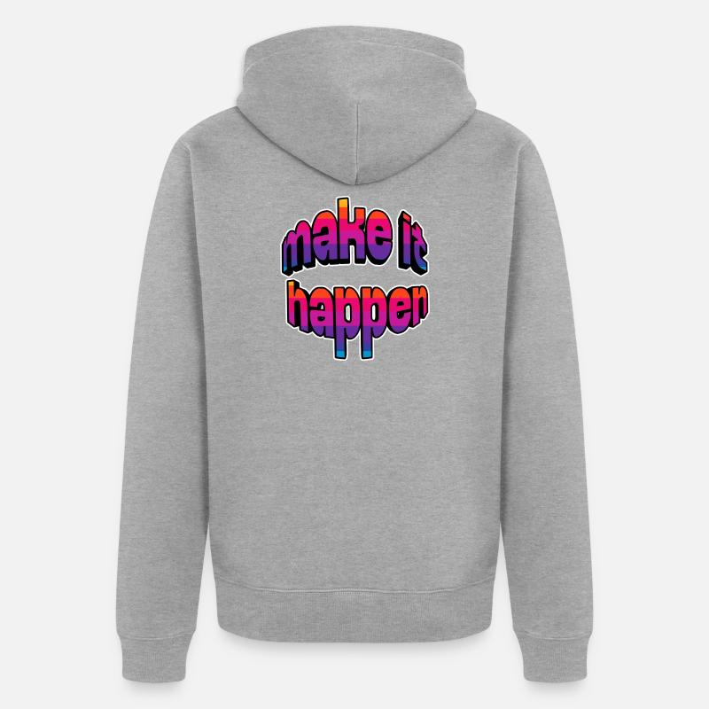 Make It Happen Gradient - Veste à capuche bio Premium Unisexe - gris chiné