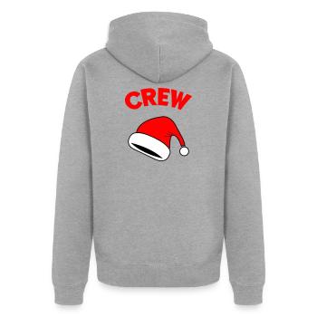 Santa Crew - Unisex Premium Bio Zip Hoodie - Grau meliert - Hinten - Nico (187cm)