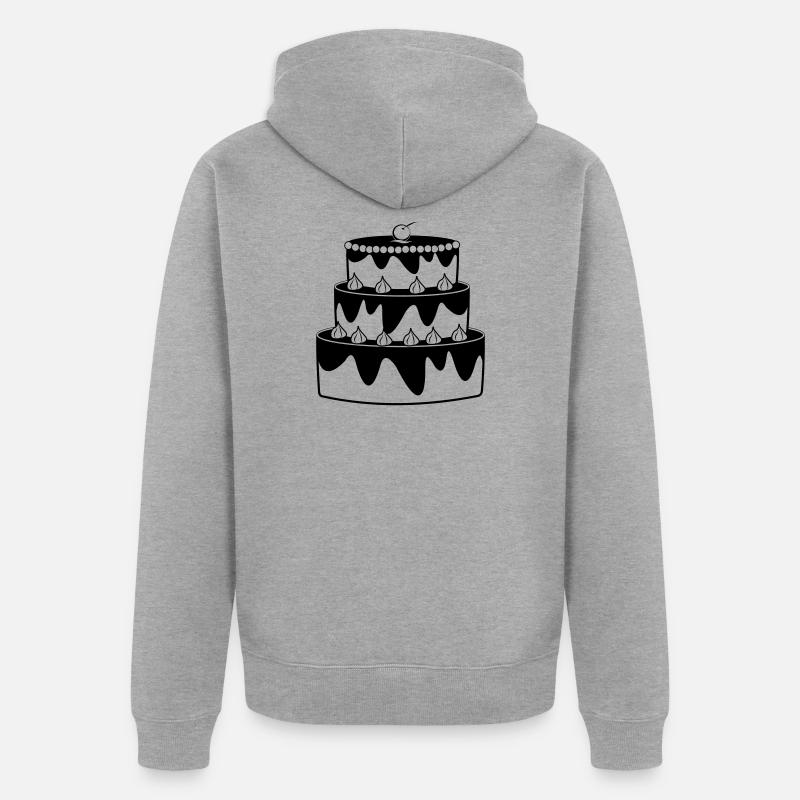 Image d’ombre de gâteau d’anniversaire - Veste à capuche bio Premium Unisexe - gris chiné