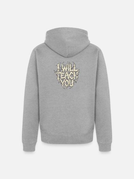 Heavy Metal Lehrer - Unisex Premium Bio Zip Hoodie - Grau meliert