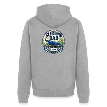Shrimp Dad Blue Dream Garnele - Unisex Premium Bio Zip Hoodie - Grau meliert - Hinten - Nico (187cm)