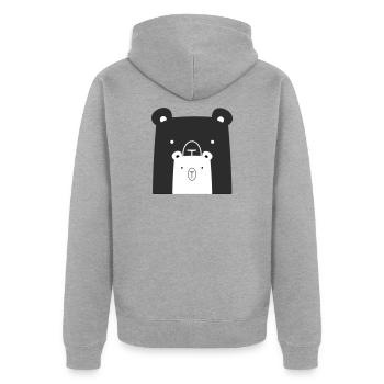 Bear Bear Polar Bear Brown Bear I Gift Idea - Unisex Premium Organic Zip Hoodie - heather grey - Back - Nico (187cm)