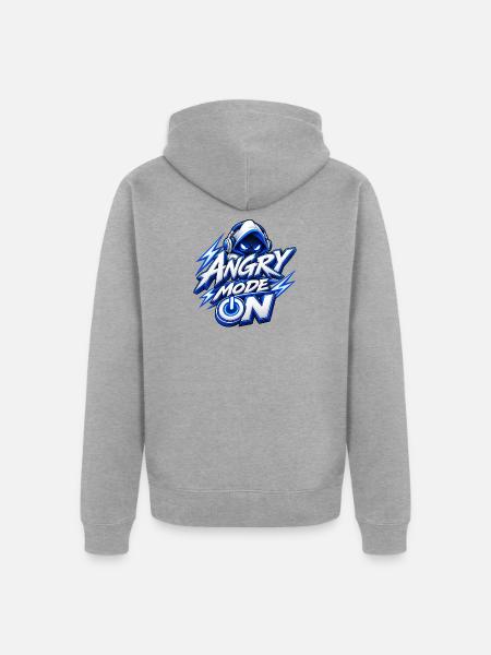 Wütender Modus auf Icon - Unisex Premium Bio Zip Hoodie - Grau meliert