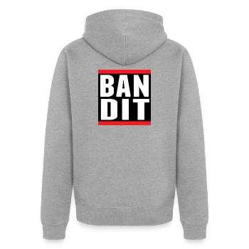 bandit dieb crime criminal aufkleber hooligan gang - Unisex Premium Bio Zip Hoodie - Grau meliert - Hinten - Nico (187cm)