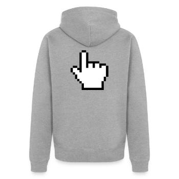Main de souris originale - Veste à capuche bio Premium Unisexe - gris chiné - Dos - Nico (187cm)
