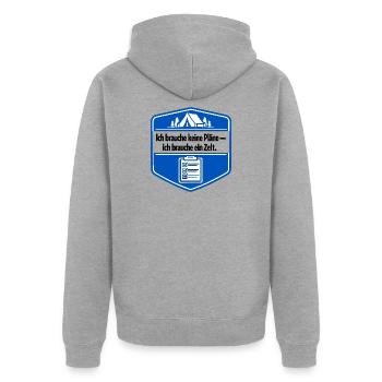 I'm a camper - Unisex Premium Organic Zip Hoodie - heather grey - Back - Nico (187cm)
