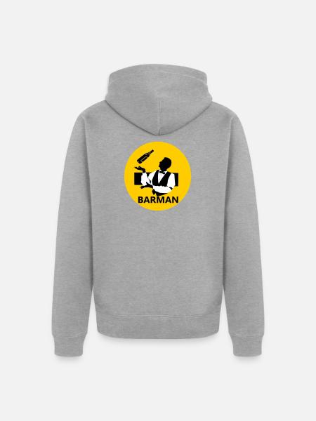 Bartender - Unisex Premium Organic Zip Hoodie - heather grey