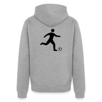 Footballer Silhouette - Unisex Premium Organic Zip Hoodie - heather grey - Back - Nico (187cm)