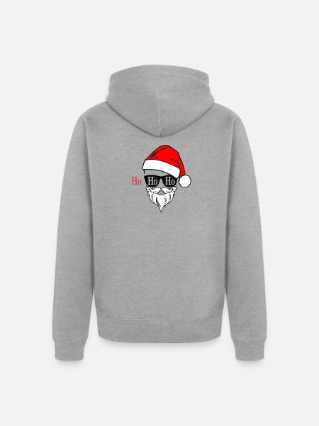 Santa_Claus - Unisex Premium Bio Zip Hoodie - Grau meliert