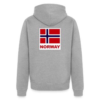 Norwegen Norwegen Flagge - Unisex Premium Bio Zip Hoodie - Grau meliert - Hinten - Nico (187cm)