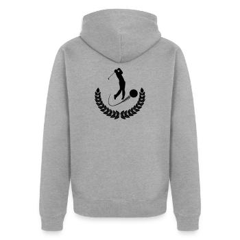 Couronne de laurier de golf - Veste à capuche bio Premium Unisexe - gris chiné - Dos - Nico (187cm)
