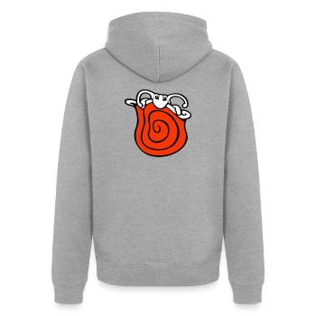 Snail shell snail hides cute shy - Unisex Premium Organic Zip Hoodie - heather grey - Back - Nico (187cm)