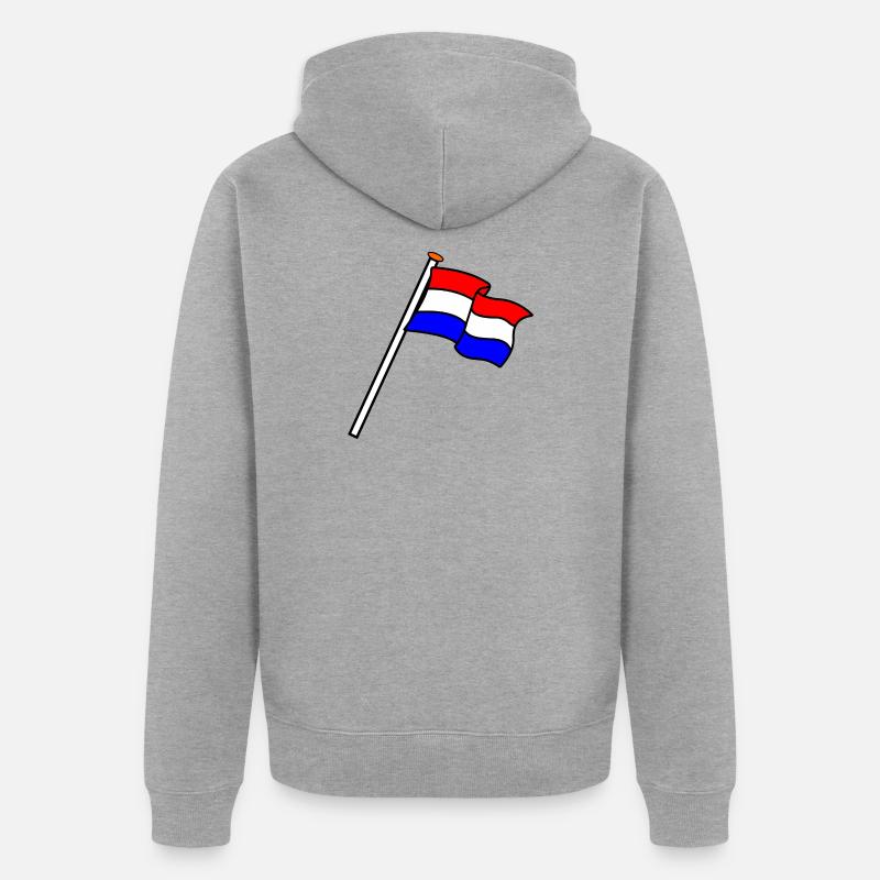 Drapeau Pays-Bas Drapeaux NL - Veste à capuche bio Premium Unisexe - gris chiné