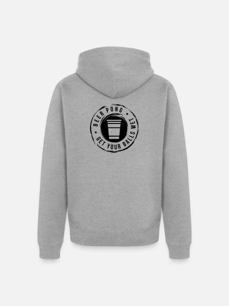 Bier Pong Balls wet - Unisex Premium Bio Zip Hoodie - Grau meliert
