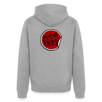 Vampire Bride Stickers Halloween Bachelor Bride Wedding - Unisex Premium Organic Zip Hoodie - heather grey - Back - Nico (187cm)