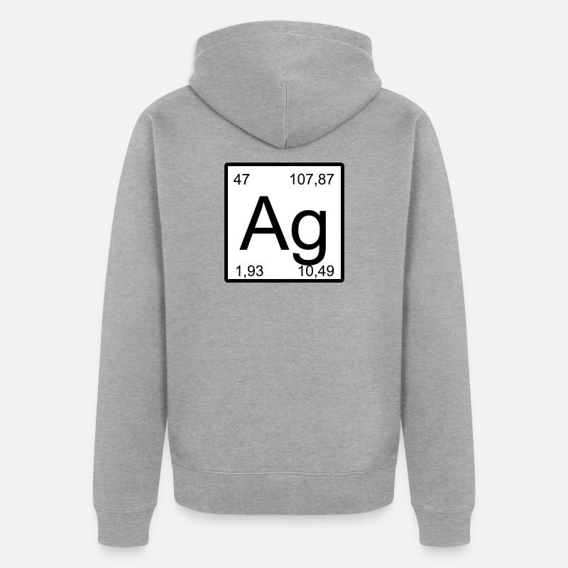 Symbole de période Ag Pression minimale - Veste à capuche bio Premium Unisexe - gris chiné