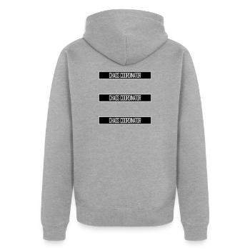 Chaos Coordinator Lustig Titel Eltern Lehrer Logo - Unisex Premium Bio Zip Hoodie - Grau meliert - Hinten - Nico (187cm)