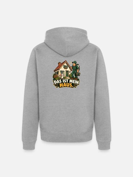 Mein Haus - Unisex Premium Bio Zip Hoodie - Grau meliert