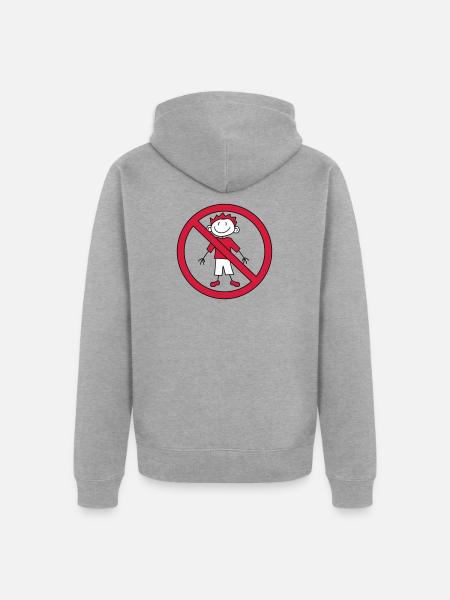 interdit panneau zone pas enfant peint gribouillis com - Veste à capuche bio Premium Unisexe - gris chiné