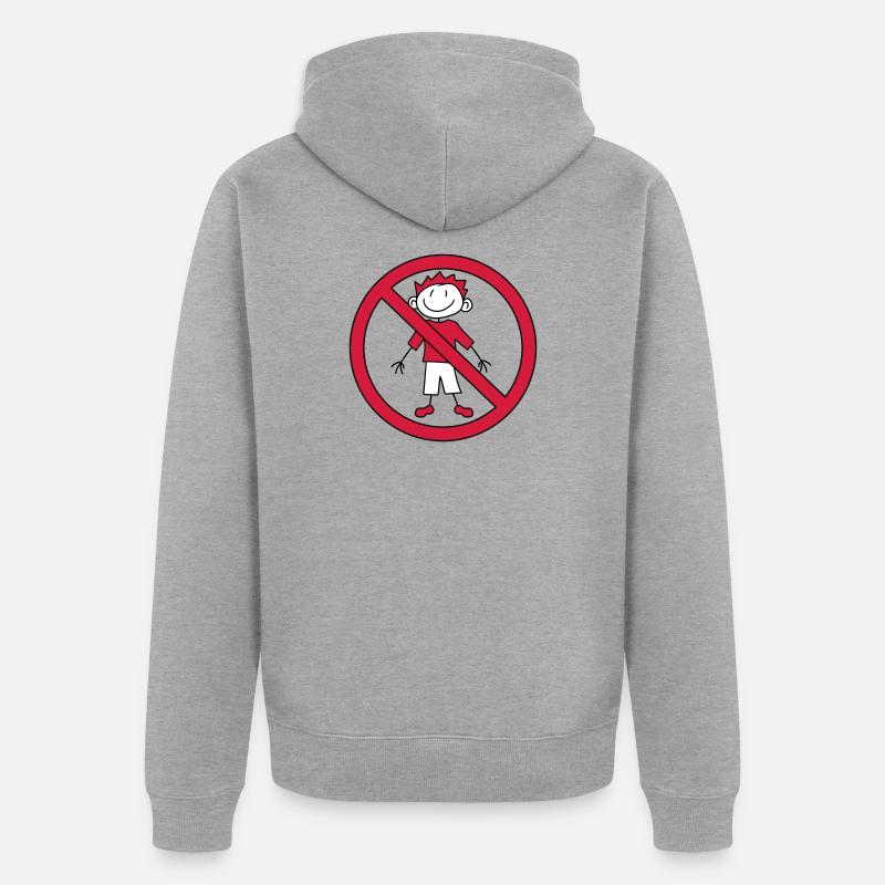 interdit panneau zone pas enfant peint gribouillis com - Veste à capuche bio Premium Unisexe - gris chiné