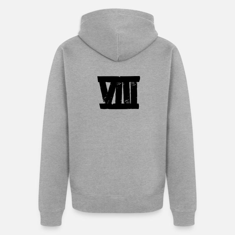 VIII - huit - bande - Veste à capuche bio Premium Unisexe - gris chiné