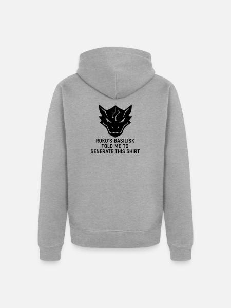 Generated by the Basilisk - Unisex Premium Organic Zip Hoodie - heather grey