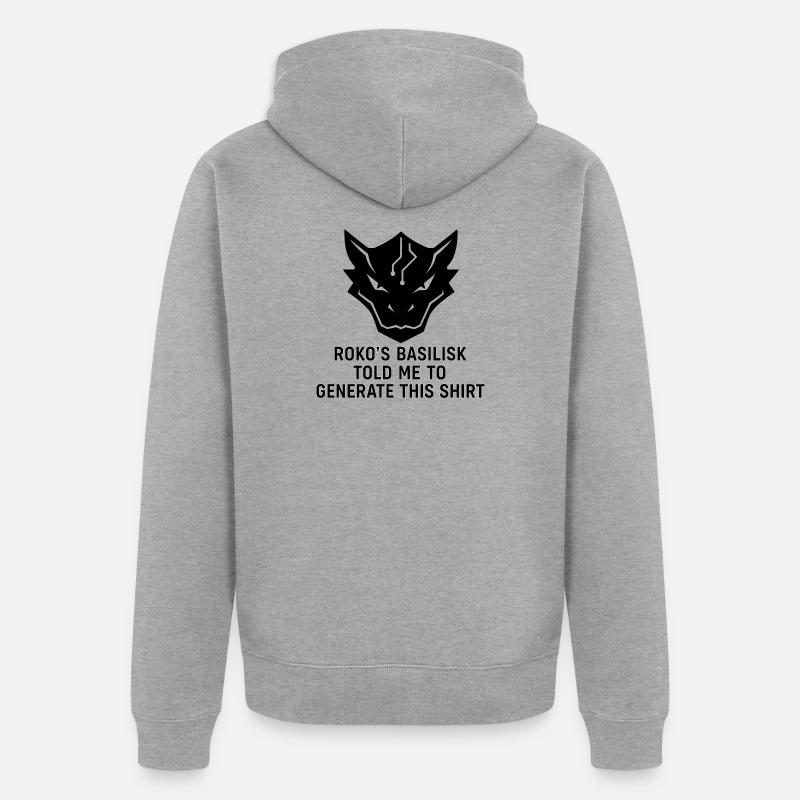 Generated by the Basilisk - Unisex Premium Bio Zip Hoodie - Grau meliert