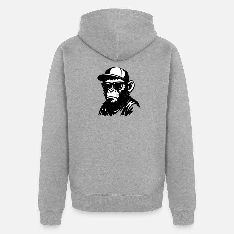 Conception de graffiti de singe urbain - Veste à capuche bio Premium Unisexe - gris chiné