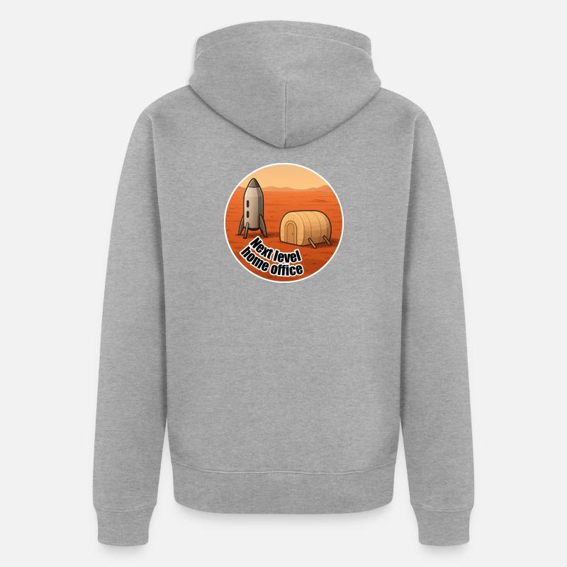 Mars Next Level Home Office - Unisex Premium Bio Zip Hoodie - Grau meliert