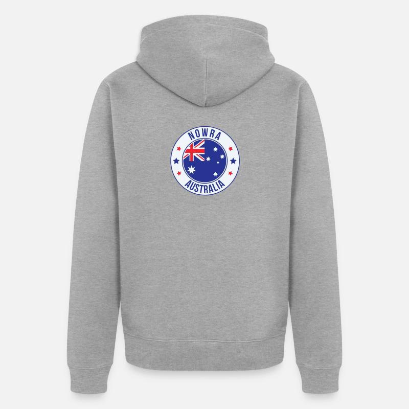 Insigne circulaire du drapeau de Nowra Australia - Veste à capuche bio Premium Unisexe - gris chiné