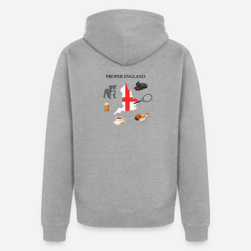 L’ANGLETERRE CORRECTE - Veste à capuche bio Premium Unisexe - gris chiné