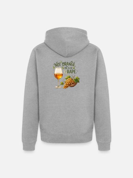 Nicht Orange oder Traube! — Bernsteinwein - Unisex Premium Bio Zip Hoodie - Grau meliert