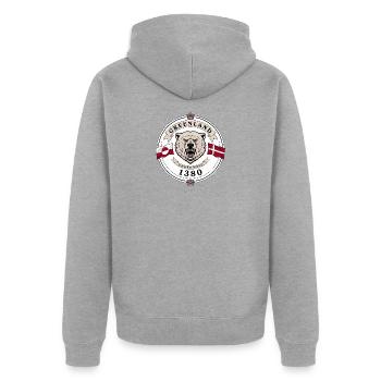 Bear Crest du Danemark et du Groenland - Veste à capuche bio Premium Unisexe - gris chiné - Dos - Nico (187cm)