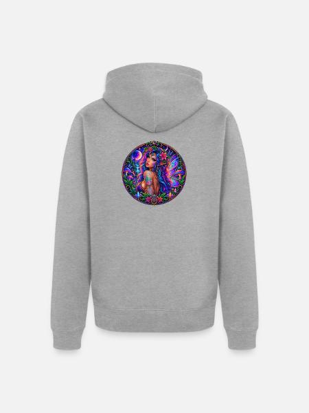 Elfe - Unisex Premium Bio Zip Hoodie - Grau meliert