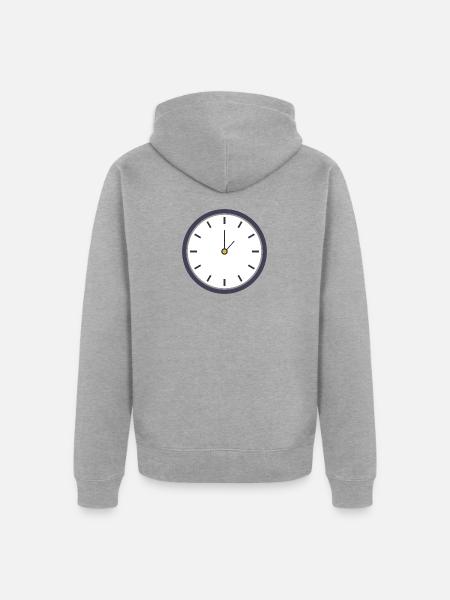Uhr - Unisex Premium Bio Zip Hoodie - Grau meliert