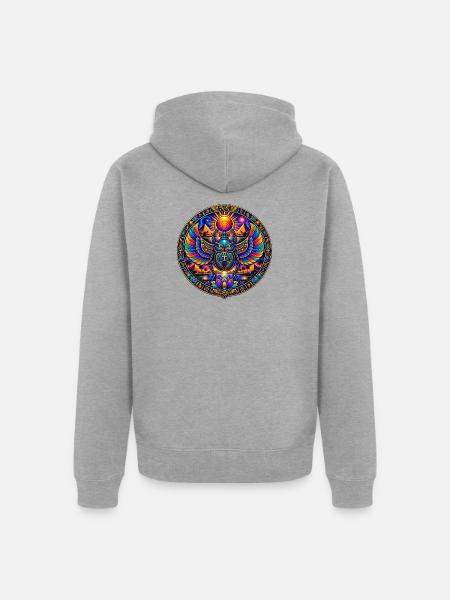 Skarabäus - Unisex Premium Bio Zip Hoodie - Grau meliert