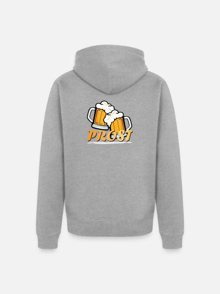 Prost - Unisex Premium Bio Zip Hoodie - Grau meliert
