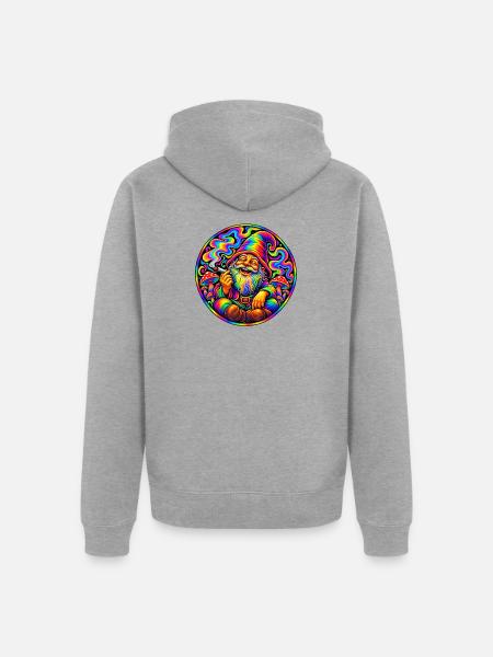 Zwerg - Unisex Premium Bio Zip Hoodie - Grau meliert